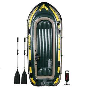 Intex Seahawk 4   Inflatable Boat Set 078257683512  