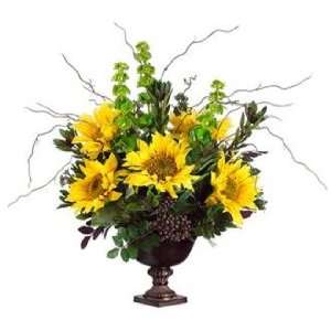    Sunflowers and Protea in Urn Container Faux Flowers