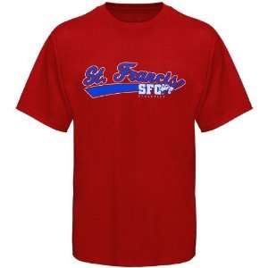  NCAA St. Francis College Terriers Red Mascot Script T 