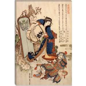  The Strong Oi Pouring Sake by Katsushika Hokusai Canvas 