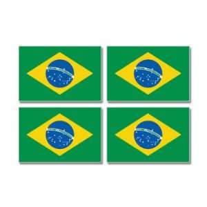  Brazil Brazilian Country Flag   Sheet of 4   Window Bumper 