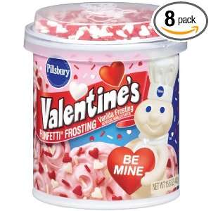 Pillsbury Funfetti Valentines Frosting, 15.60 Ounce (Pack of 8 