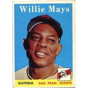  Willie Mays Unsigned 1958 Topps Card