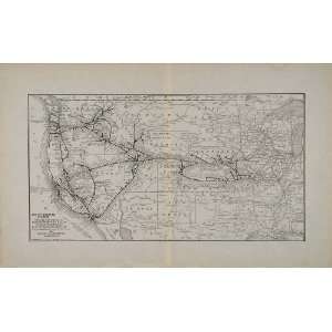   Map Union Pacific System Railroad Train Routes   Original Print Map