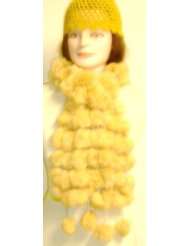 Imported Light Gold Color Four Strand Luxurious Rabbit Fur Scarf for 