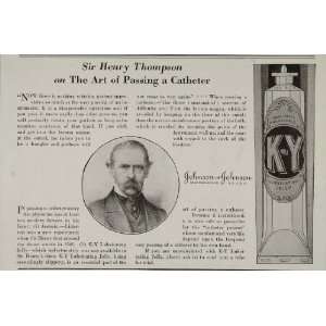 1929 Ad Sir Henry Thompson K Y Jelly Catheter UNUSUAL   Original Print 