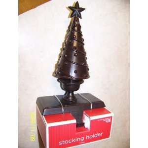  Dark Metal Turning Christmas Tree Stocking Holder