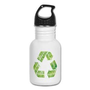    Kids Water Bottle Recycle Symbol in Leaves 