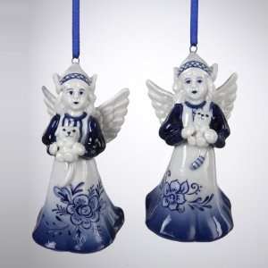  Pack of 12 Blue China Delft Inspired Porcelain Angel 