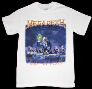  RUST IN PEACE90 DAVE MUSTAINE METALLICA ANTHRAX SOD NEW WHITE T SHIRT