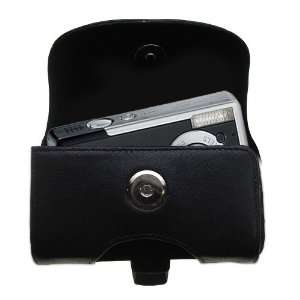  Horizontal Black Leather Case for the Canon Powershot SD10 