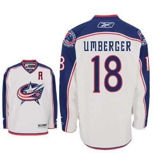  UMBERGER #18 Columbus Blue Jackets Reebok Premier Away NHL 