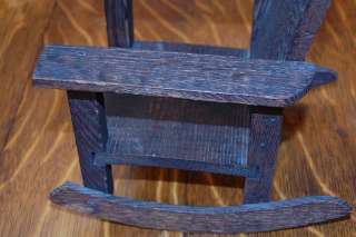 Antique Mission Oak Arts and Crafts DOLL BEAR Rocking Chair furniture 