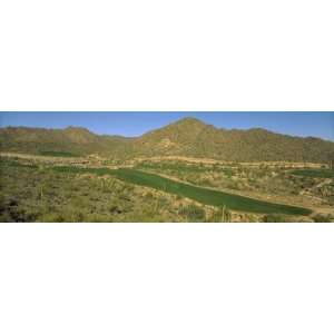 High Angle View of 18 Hole Golf Course, Fountain Hills, Arizona, USA 