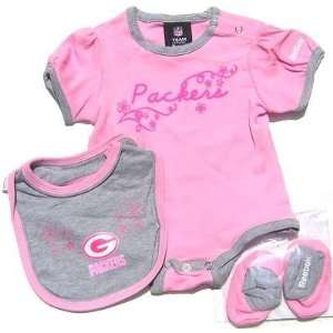 NEWBORN Baby Infant Green Bay Packers Girl Onesie Bib Booties  