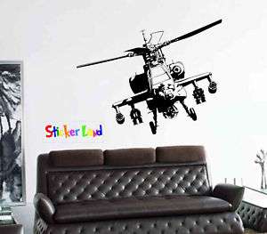 Apache Helicopter Military Army Vinyl Sticker Decal Big  