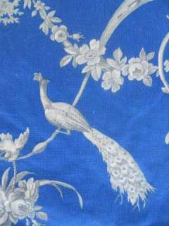 ANTIQUE FRENCH COTTON BIRDS BUTTERFLY FLORAL 19 TH CENTURY  