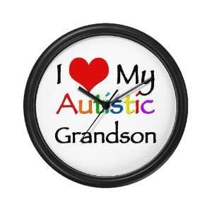   my autistic grandson t Autism Wall Clock by  