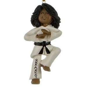  Personalized Ethnic Karate   Female Christmas Ornament 