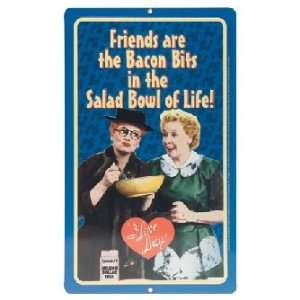    I Love Lucy Salad Bowl Embossed Tin Sign **