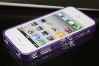 New Deluxe Purple Luxury Steel Aluminum Chrome Case Cover For IPhone 4 