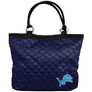  NFL Detroit Lions Ladies Navy Blue Quilted Tote Bag 