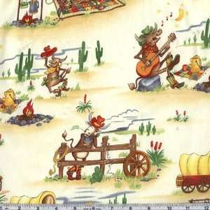 45 Wide Moda The Udder Cowboy Cows On The Range Cream Fabric By The 