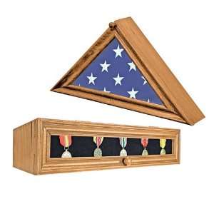  Wood Flag & Medal Display Boxes 