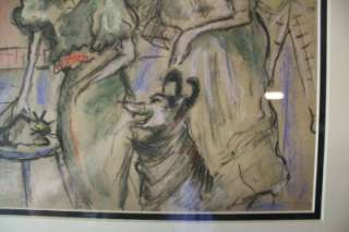 Henri Toulouse Lautrec Framed Appraised French art lithograph chalk 