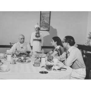 Pandit Jawaharlal Nehru Having a Meal with His Family Premium 