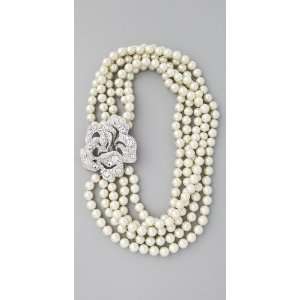 Kenneth Jay Lane Pearl & Crystal Necklace
