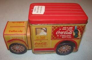 Old Tin Toy COKE TRUCK Vintage Coca Cola Collectible Ice Cream Tin 