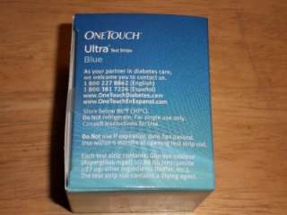 One Touch Ultra Blue Test Strips New Sealed Box 100 Count Exp. 07/2013 