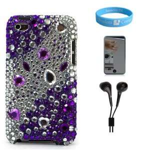  Purple Rhinestones Shield Protector Case for Apple iPod 