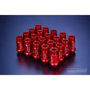  Aluminum 29g Type 3 50mm Lug Wheel Nuts 20 Pcs Set M12x1.5mm Red Color