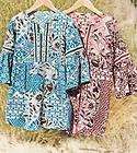 ULLA POPKEN beaded knit boho peasant TUNIC 12 14 XL r5  