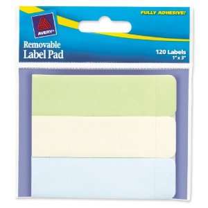 Avery Dennison 22012 Label Pads, Removable, 1x3 in., 120/PK, GN/YW/BE