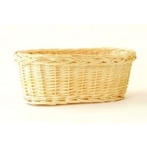  6 inch Oval Braided Rim Bleached Willow Planter Cover 