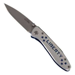  Liberty Knife With Stars 2.75 Blade Biker Pocket Knife 