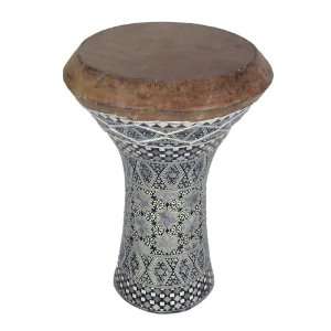  CasaPercussion Wooden Doumbek w/ Mother of Pearl Inlay, 10 