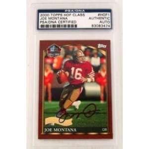 2000 Joe Montana 49ers Signed Topps HOF Class Card PSA   Signed NFL 
