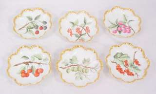 HAND PAINTED LIMOGES BERRY BOWLS FRENCH PORCELAIN A. LANTERNIER 