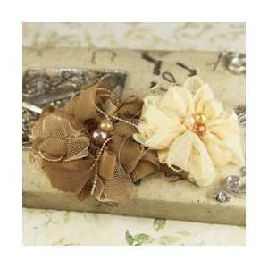 Prima Flowers GatsBy Tulle Flower With Beads 2/Pkg Reception; 3 Items 