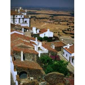  Rooftops and Buildings of Village Overlooking Countryside 