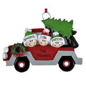  Personalized Car Family   3 Christmas Ornament
