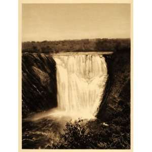 1926 Metis River Falls Chutes Waterfall Quebec Canadian   Original 