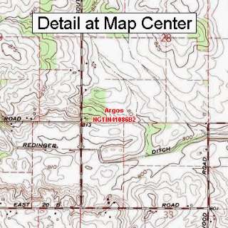  USGS Topographic Quadrangle Map   Argos, Indiana (Folded 