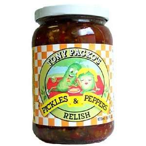 Tony Packos Pickles & Peppers Relish 4 Count  Grocery 