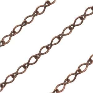  Antiqued Copper Plated Teardrop Krinkle Chain 2mm Bulk By 