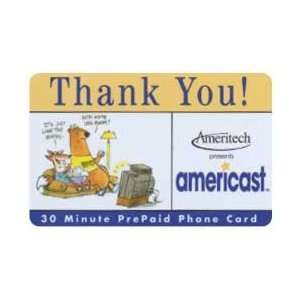   Card 30m Americast Cable TV Television Cartoon Thank You SPECIMEN